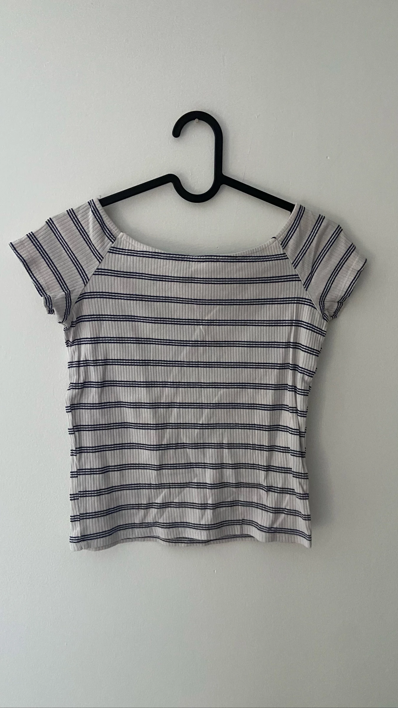 Haut crop top bleu et blanc taille 36  – photo 4